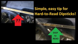 Dipstick hard to read Easy tip for hardtoread dipsticks Toyota 2GRFE dipstick shown [upl. by Kaela]