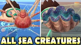 🦐 ALL 40 SEA CREATURES amp How To find Them In Animal Crossing New Horizons Northern amp Southern [upl. by Nohtanoj]