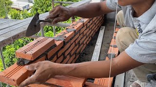 The Process of Constructing and Decoration Beautiful Flower Beds Using Bricks Cement and Sand [upl. by Annahsohs278]