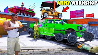 Franklin Upgrade His House To ARMY WORKSHOP In GTA 5  SHINCHAN and CHOP [upl. by Herold210]