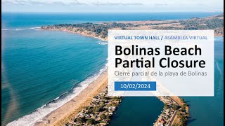 Bolinas Beach Closure  Virtual Town Hall  October 2 2024 [upl. by Nanis]