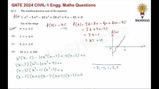 Engineering Maths PYQs Solutions  GATE 2024  Civil1 Forenoon Session  Rajat AIR 5 GATE 2023 [upl. by Belak]