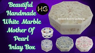 White Marble Mother Of Pearl Inlay Box 6X6quotInch saudiarabia qatar kuwait australia uae canada [upl. by Ilise431]