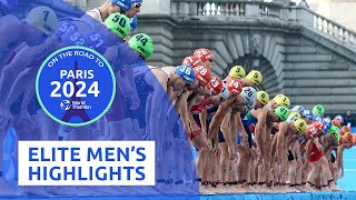 Highlights  2023 World Triathlon Olympic Triathlon Test Event Paris Elite Men [upl. by Ilbert]