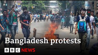 Bangladesh imposes national curfew as protests continue  BBC News [upl. by Saimon]