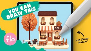 Anyone Can Draw This Cozy Cafe in PROCREATE [upl. by Eteragram]