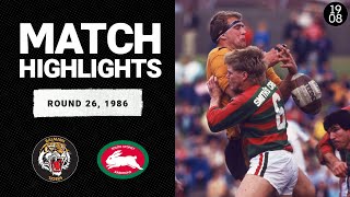 Balmain Tigers v South Sydney Rabbitohs  Round 26 1986  Classic Match Highlights  NRL [upl. by Jeffy185]