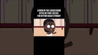 RDCworld1 Animated  LeBron In The Locker Room After Getting Ejected For Hitting Isaiah Stewart [upl. by Ttirrem]