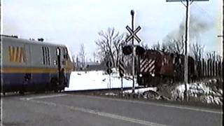 Near Fatal Head on Via Train CP Freight Smithfalls 2 [upl. by Kaye]