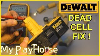 Repairing a dead 18 volt NIMH DeWalt Battery Pack  763 [upl. by Adnima]