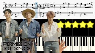 BTS 방탄소년단  Permission to Dance 🎹《Piano Tutorial》 ★★★★★ [upl. by Loginov]