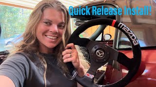 NC MX5 Steering Wheel Hub and Quick Release Install on the K24 NC MX5 [upl. by Anahtor]