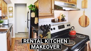 DIY KITCHEN MAKEOVER ✨ RenterFriendly Transformation For a Small Kitchen On A Budget [upl. by Kashden480]