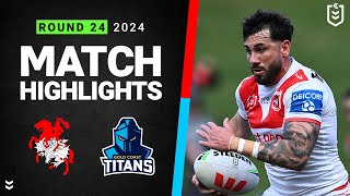 NRL 2024  Dragons v Titans  Match Highlights [upl. by Iliram799]