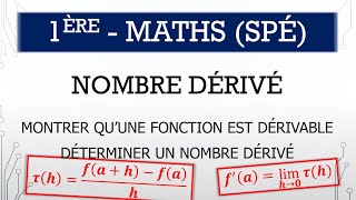 Première Spécialité  Maths  M71  Montrer quune fonction est dérivable  Nombre dérivé [upl. by Llesig135]