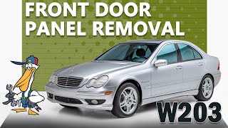 MercedesBenz W203 CClass Front Door Panel Removal and Replacement [upl. by Anevad]