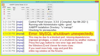 FIXED XAMPP Error MySQL shutdown unexpectedly  Repair Corrupted Database [upl. by Ahsillek]