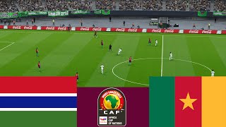 Gambia 2 vs 3 Cameroon LIVE CAF 2024 match highlights  Video game simulation PES 2021 [upl. by Yancy]