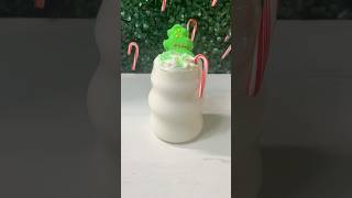 White Peppermint Hot Chocolate 🎄 christmas asmr drink holiday candy christmasiscoming [upl. by Divaj]