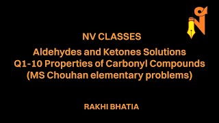 Aldehydes amp Ketones Solutions Q110 Properties of Carbonyl Compounds MSC elementary problems [upl. by Chuipek]