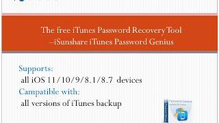 iSunshare iTunes Password Genius to recover lost password [upl. by Honig261]