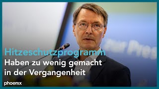 Bundesgesundheitsminister Lauterbach zum geplanten Hitzeschutzprogramm [upl. by Anilac]