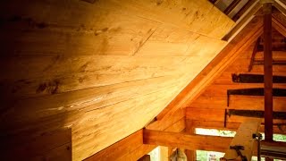 Guest Cabin  installing shiplapped ceiling [upl. by Hump]