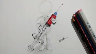 How to Draw injection how to Draw syringe  stop drugs easy tricks  step by step [upl. by Shenan]