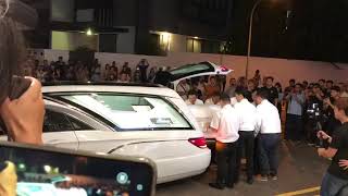 Aloysius Pangs casket arrives at MacPherson where the wake is being held [upl. by Eniluqaj478]