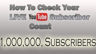 How To Look At Your Youtube Subscriber Count LIVE [upl. by Eelyah]