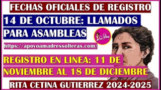 🥳👇FECHAS OFICIALES DE REGISTRO BECA RITA CETINA GUTIERREZ 20242025👇😱 [upl. by Marillin]