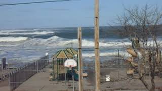 High waves at Short Sands Beach in York Maine [upl. by Aihtnamas]