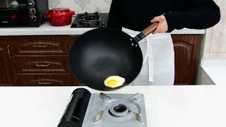 The Nonstick Test Of Carbon Steel Wok [upl. by Ailadgim]