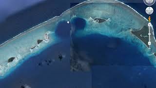 Nuclear Bomb Craters Pacific Proving Grounds from Google Earth [upl. by Issiah]