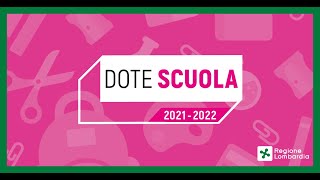 Dote Scuola 20212022 le politiche di Regione Lombardia per il diritto allo studio [upl. by Narib]