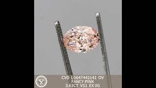 363CT OV FANCY PINK VS1 EX VG CVD 3ct Pink Loose Grown Diamond LG647442141 labdiamond [upl. by Drarig870]