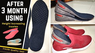 After 3 month using  Height Increasing Insoles for Men and Women 3 inch Adjustable detail review [upl. by Hairaza]