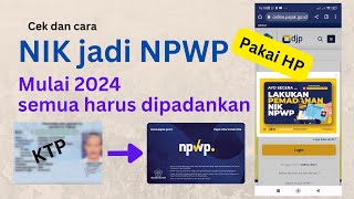 Cara cek dan pemadananvalidasi NIK menjadi NPWP [upl. by Anaizit148]