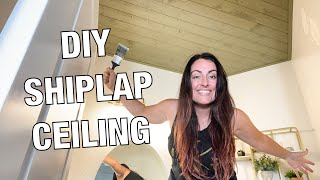 SHIPLAP CEILING  Half bath part 2 [upl. by Natsyrk922]