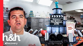 ¡Un pastel de película con sabor a palomitas de maíz  Cake Boss  Discovery HampH [upl. by Nnylatsirk]