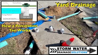 How To Install A Pop Up Emitter  Percolation Tee  Best Method  Yard Drainage DIY [upl. by Noni]