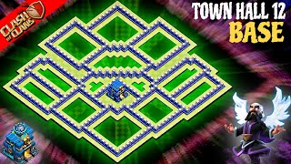 NEW STRONGEST Town Hall 12 Hybrid Base with Link 2024  TH12 Hybrid BASE Clash of Clans 1298 [upl. by Akemak]