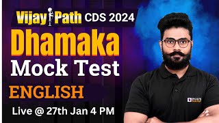 CDS 2024 I Complete English Mock Test I Most Important Questions of CDS English 2024 I CDS English [upl. by Nwahsak305]