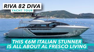 Riva 82 Diva yacht tour  €6m Italian stunner is all about al fresco living  Motor Boat amp Yachting [upl. by Hcra795]