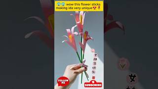 wow this flower sticks making ida is so easy 😍💐craft flower viralreels papercraft new easy fb [upl. by Nichola]