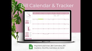 Bill Calendar Google Sheets template [upl. by Eiffub]