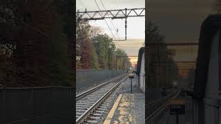 An NJT Express flying through MaplewoodNJ with a Four Car Arrow Set amp a Shave amp Haircut [upl. by Star52]