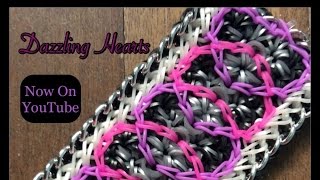 Rainbow Loom Band Dazzling Hearts Bracelet TutorialHow To [upl. by Gillespie654]