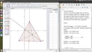 Cevas Theorem through Geogebra [upl. by Arni]