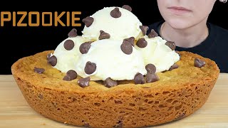 ASMR Chocolate Chip Pizookie with HaagenDazs Vanilla Ice Cream Mukbang Homemade  Eating Sounds [upl. by Volin]